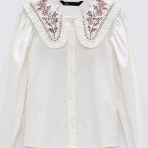 Zara Embroidered Collar Shirt